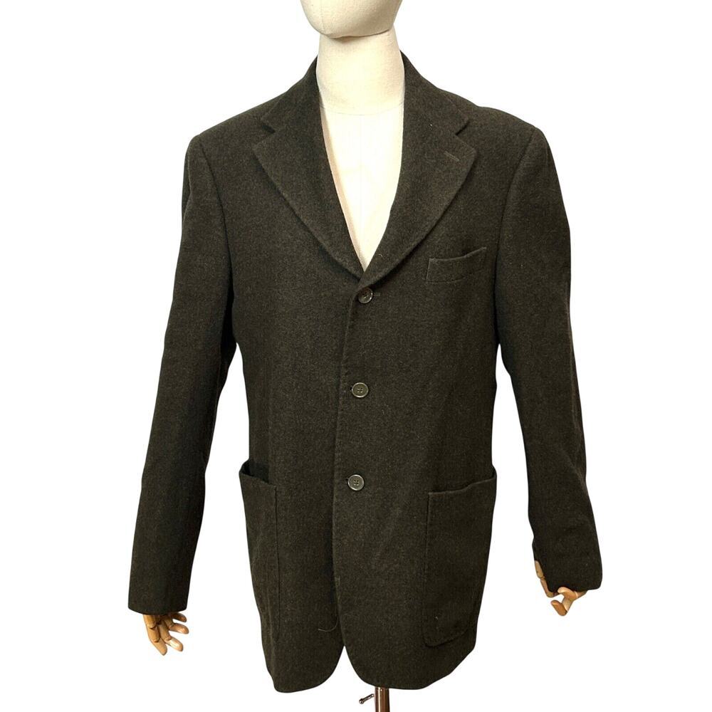 Harold Powell Dark Brown 100% Wool Menswear Blazer Sport Coat